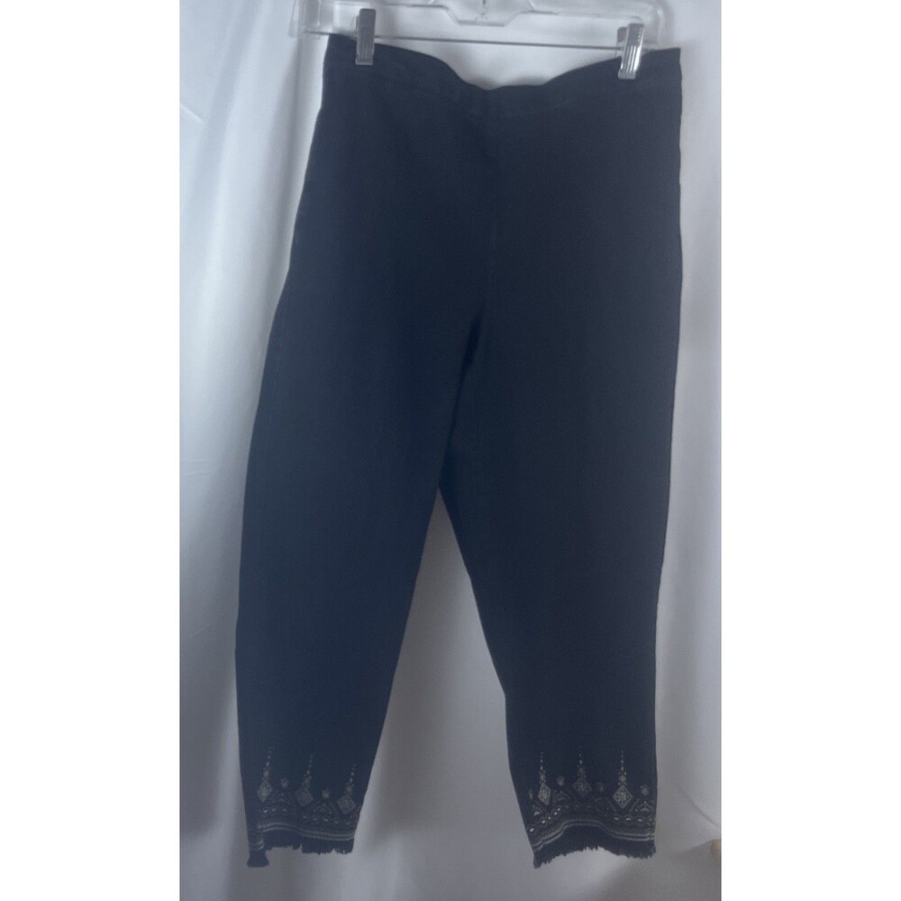 Alfred Dunner Embroiled Women’s Denim Pants Size 10P Comfortable Pull On